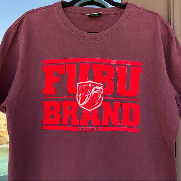 FUBU Other - FUBU Maroon/Red Velvet Detail Graphic Tee XL